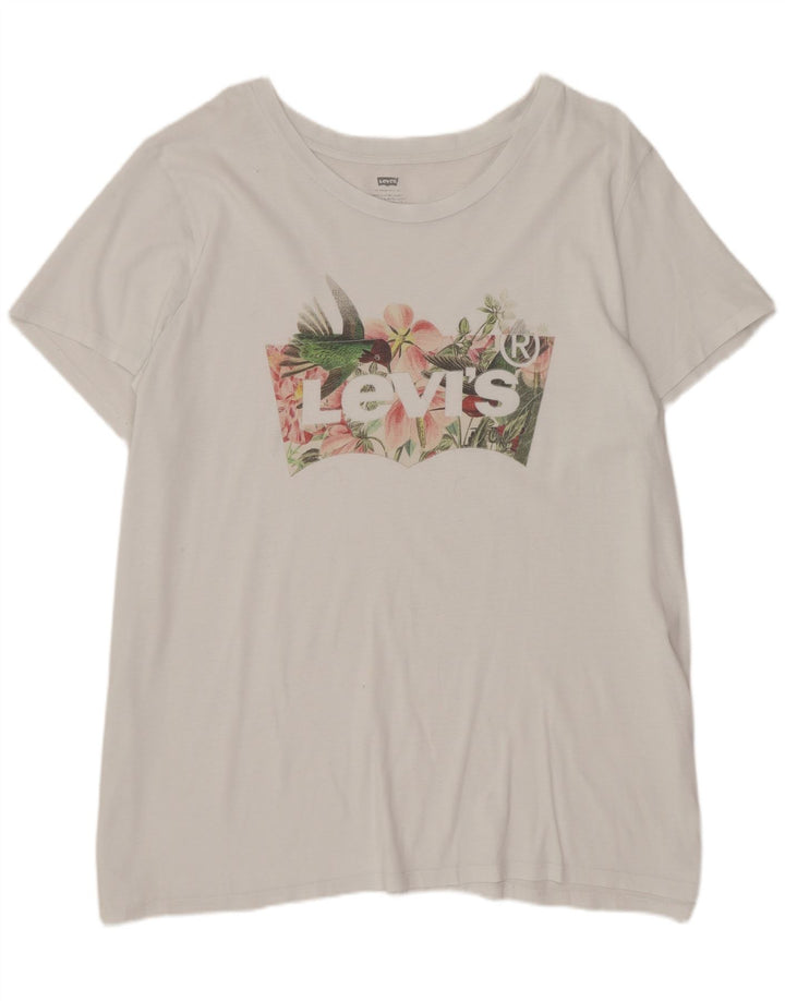Levi's Herre Grafisk T-Shirt Top 2XL Hvid