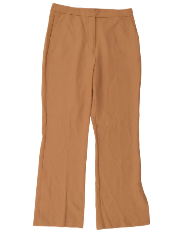 Zara Dame Flare Chino Bukser Large W30 L31 Brun Polyester