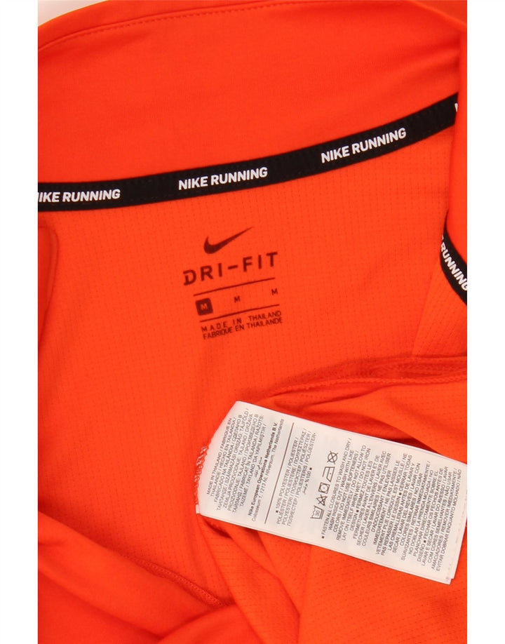 NIKE Dame Dri Fit Pullover med lynlås-hals Træningsdragt Top UK 14 Medium Orange