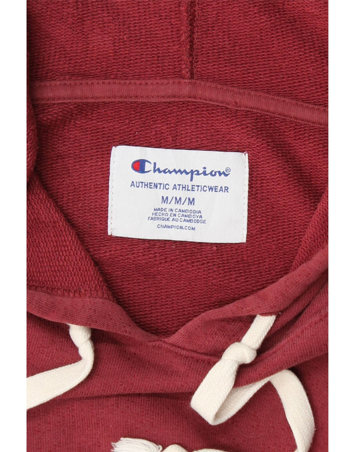 CHAMPION Mens Graphic Hoodie Jumper Medium Red Vintage Champion and Second-Hand Champion from Messina Hembry 