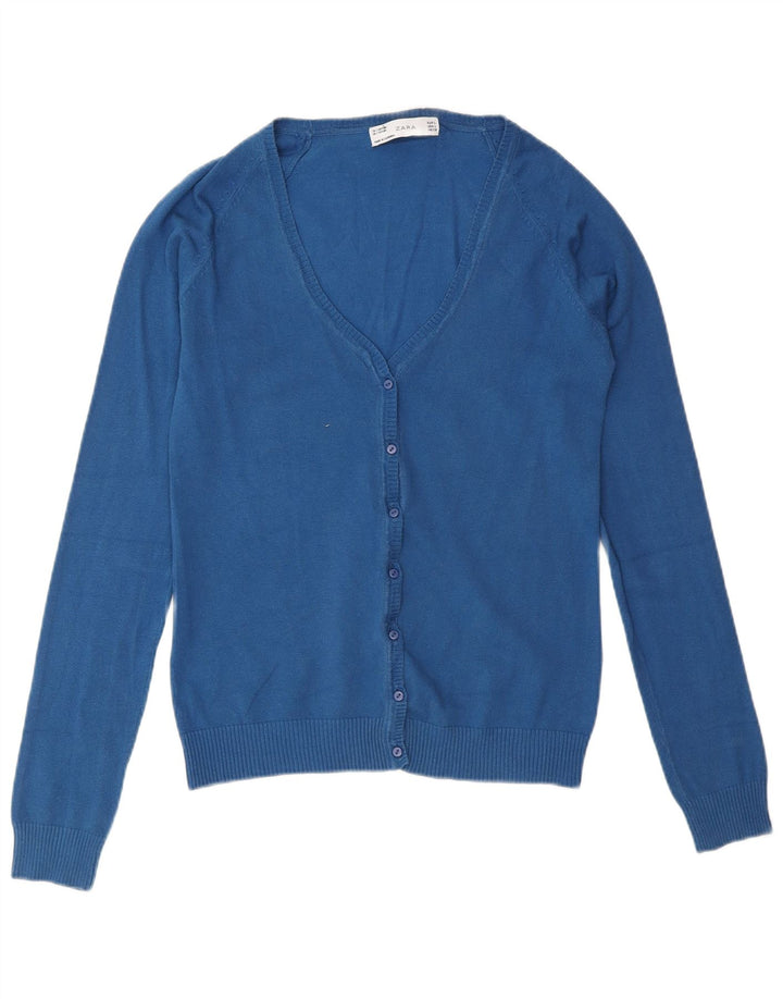 Zara Dame Cardigan Sweater UK 14 Large Blue