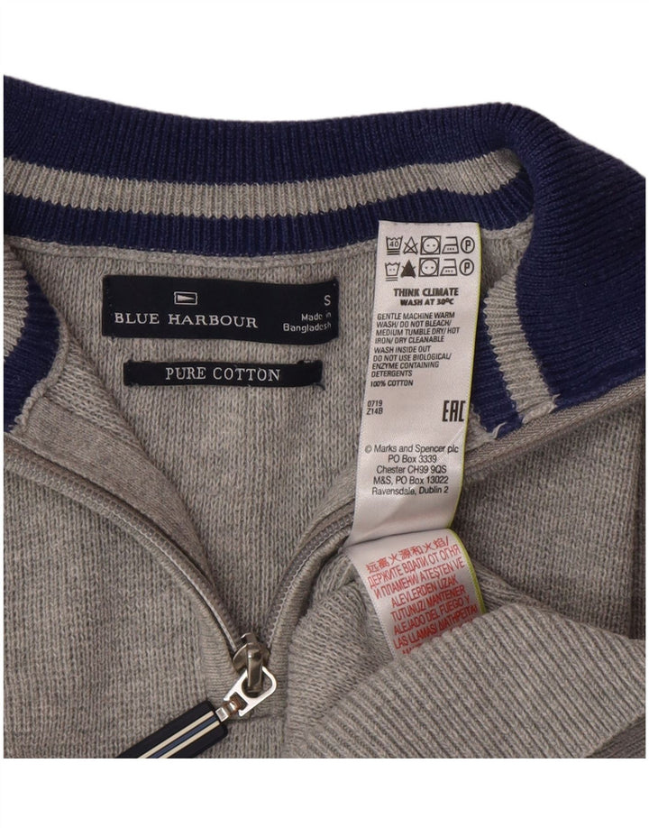 Marks & Spencer Herre Blue Harbor Zip Neck sweater lille grå