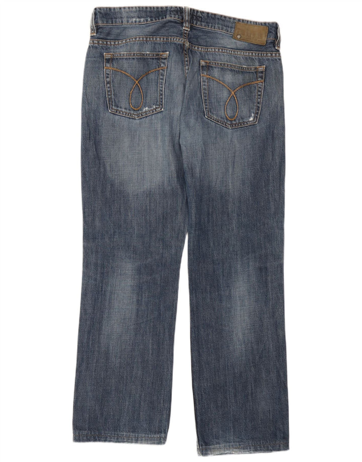 Calvin Klein Herre Distressed Straight Jeans W34 L28 Blå