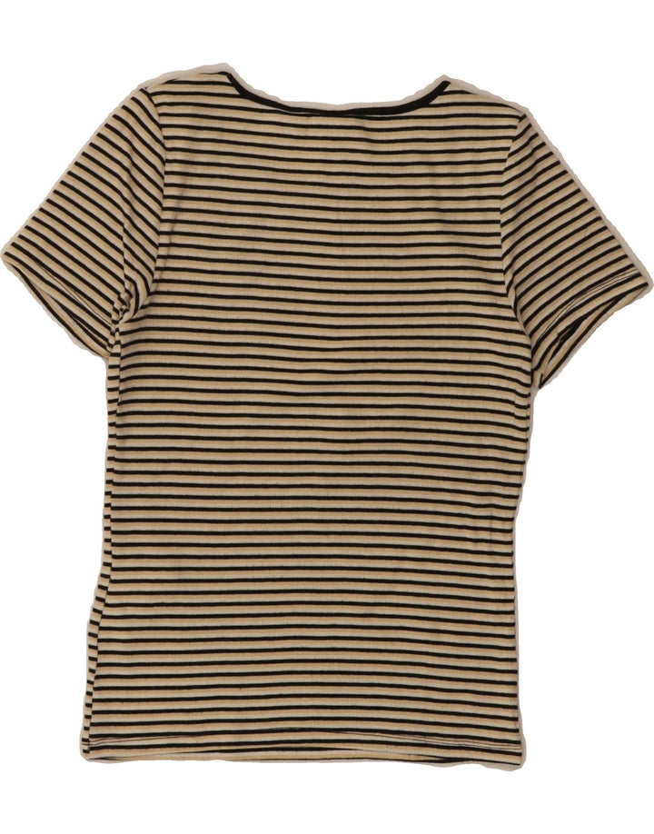 LEVI'S Womens T-Shirt Top UK 10 Small Beige Striped Cotton Vintage Levi's and Second-Hand Levi's from Messina Hembry 