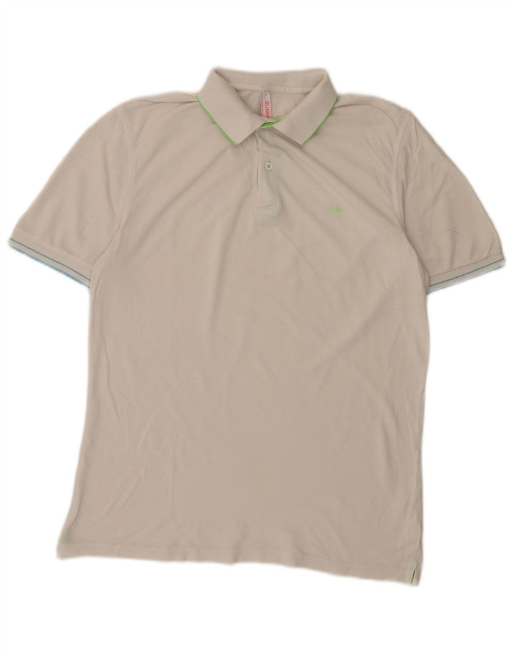 Sun68 Herre poloshirt Lille hvid bomuld
