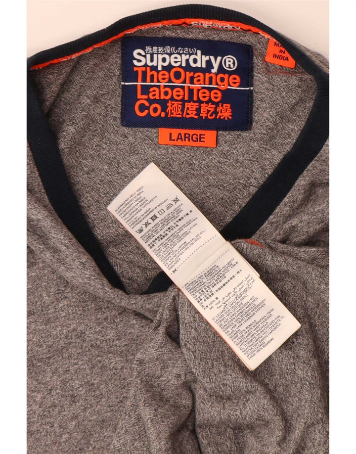 Superdry T-shirt top til mænd, stor grå bomuld