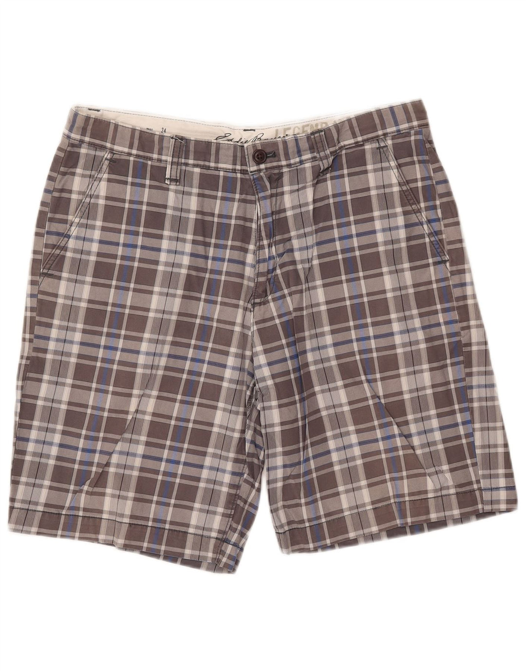 EDDIE BAUER Chino Shorts til mænd W34 Large Grey Check