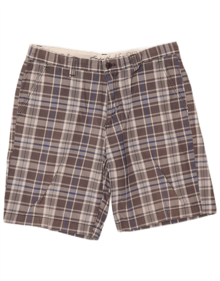 EDDIE BAUER Chino Shorts til mænd W34 Large Grey Check