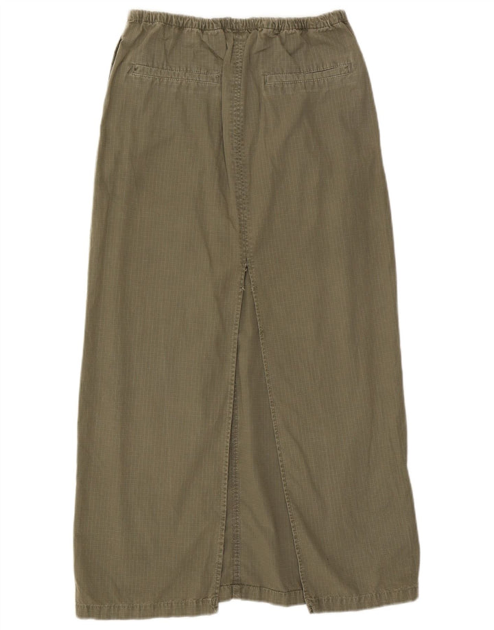 Zara Dame Maxi Nederdel Small W26 Khaki Check