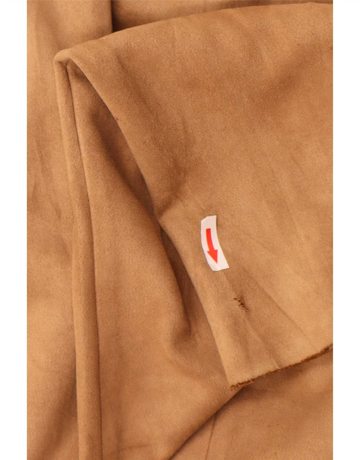 Zara Dame imiteret læder Leggings UK 10 Lille brun polyester