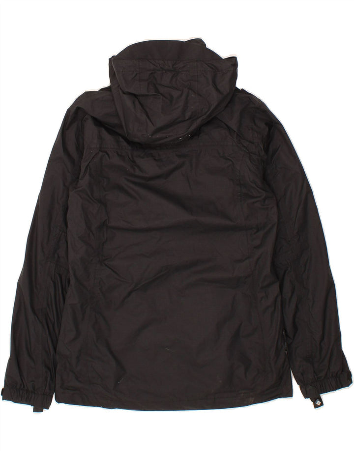MOUNTAIN WAREHOUSE Womens Hooded Windbreaker Jacket UK 8 Small Black Nylon Vintage Mountain Warehouse and Second-Hand Mountain Warehouse from Messina Hembry 