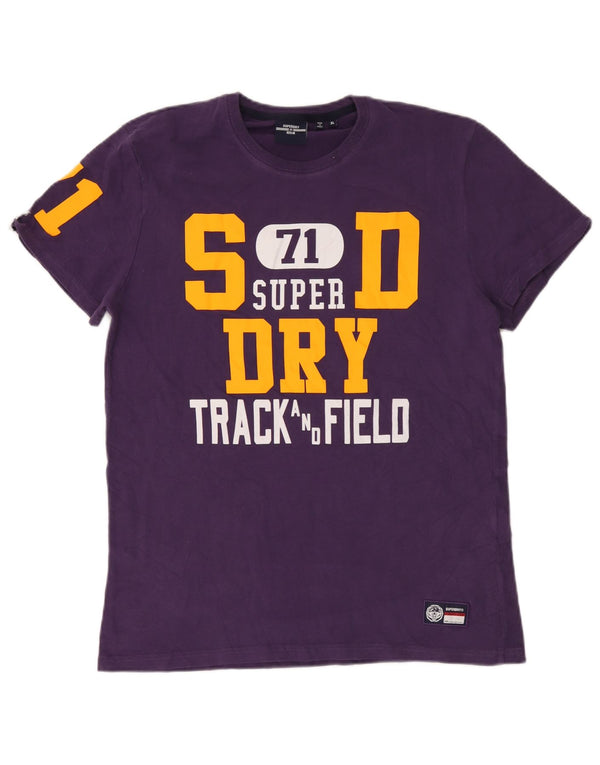 Superdry Grafisk T-shirt top til mænd XL Lilla bomuld