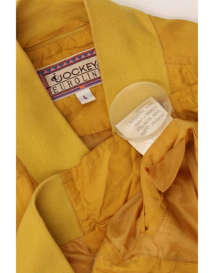 Jockey Herre Bomber Jacket UK 40 Large Yellow Silk