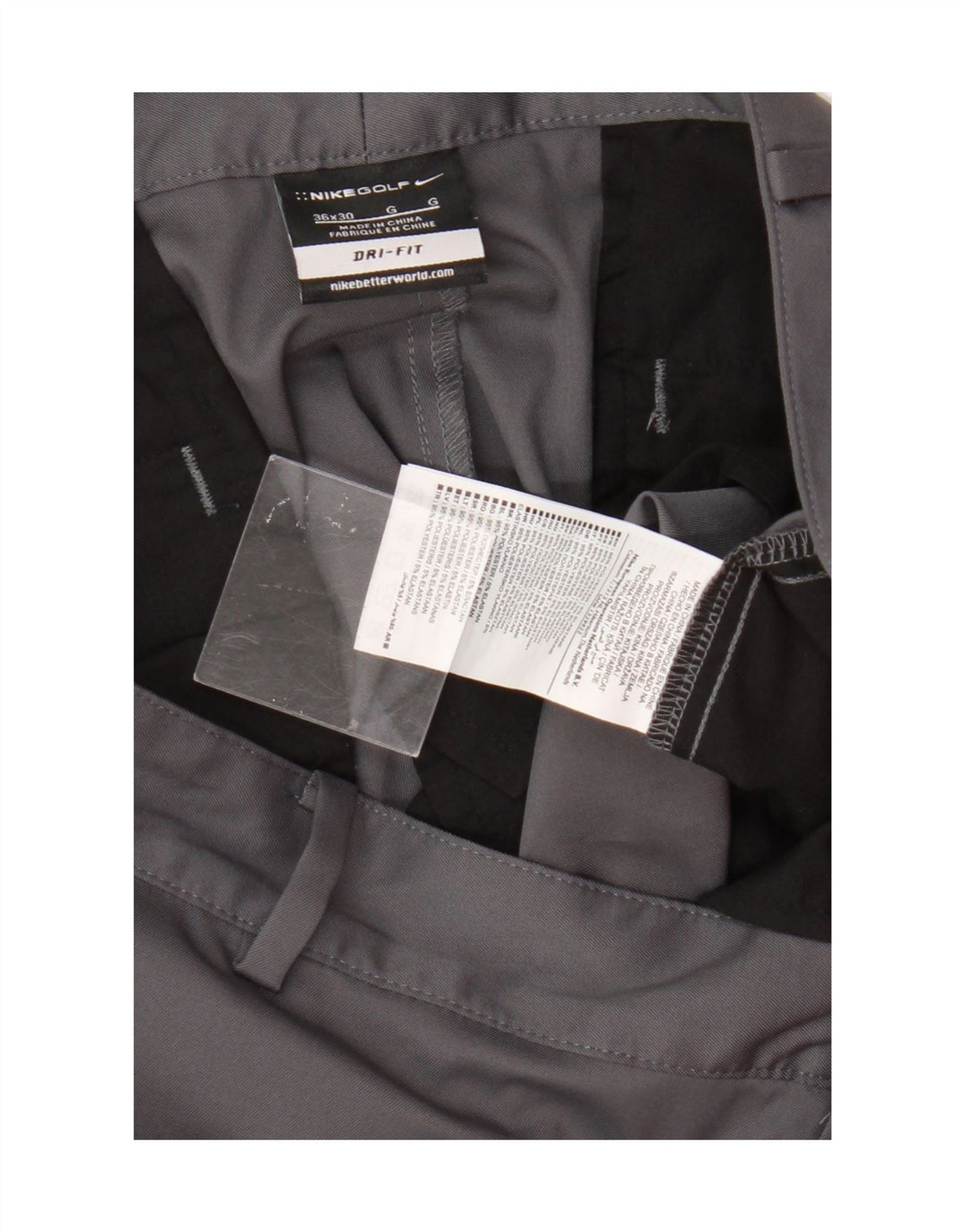 Nike Herre Dri Fit Lige Chino-bukser W36 L30 Grå polyester
