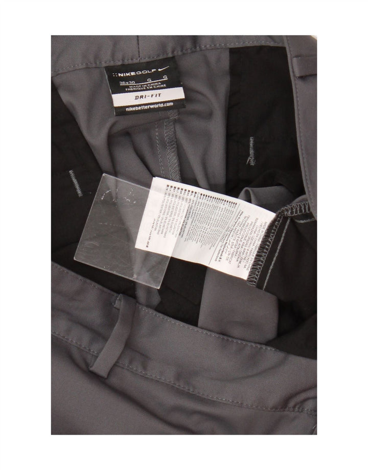 Nike Herre Dri Fit Lige Chino-bukser W36 L30 Grå polyester