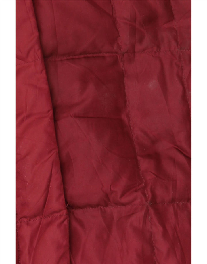 Eddie Bauer Dame Hætte Polstret Frakke UK 14 Medium Burgundy Polyester