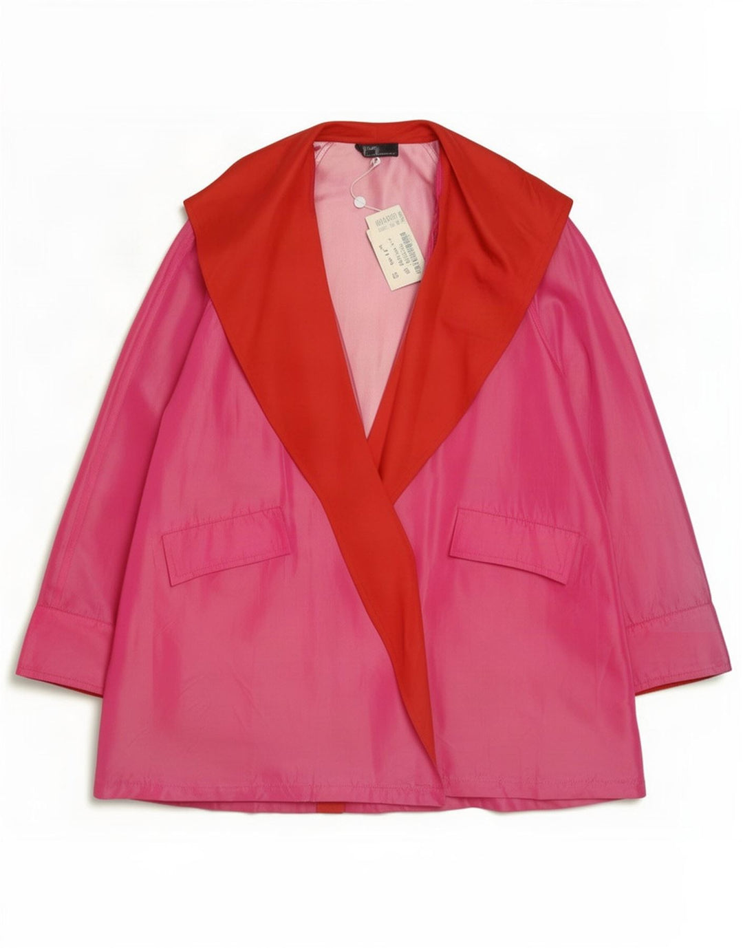 Mila Schon Dame Overfrakke IT 42 Medium Pink Colourblock Acetate