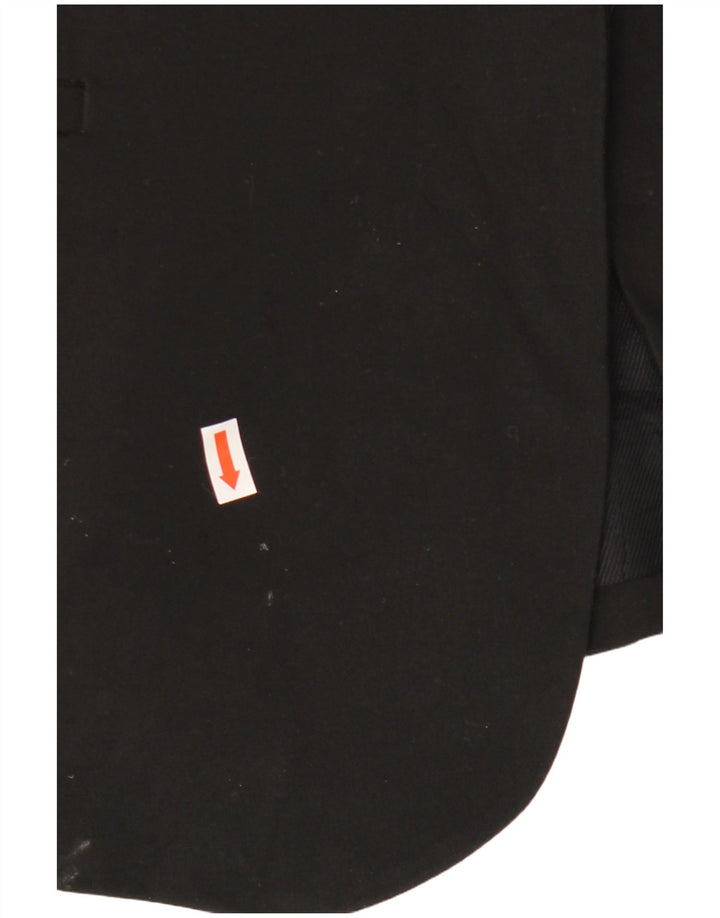 ZARA Dame 1-knaps blazerjakke UK 12 Medium Sort Polyester