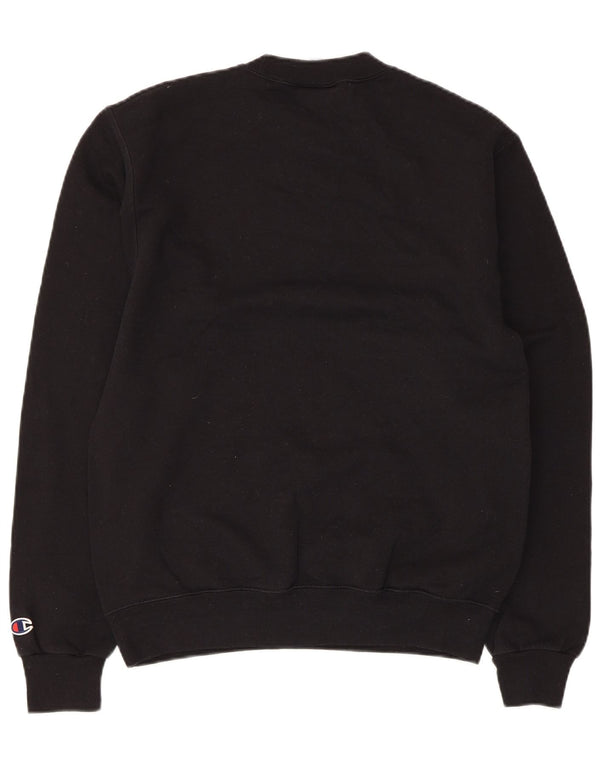 Champion Womens Regular Fit Sweatshirt Jumper UK 10 Small Black Bomuld