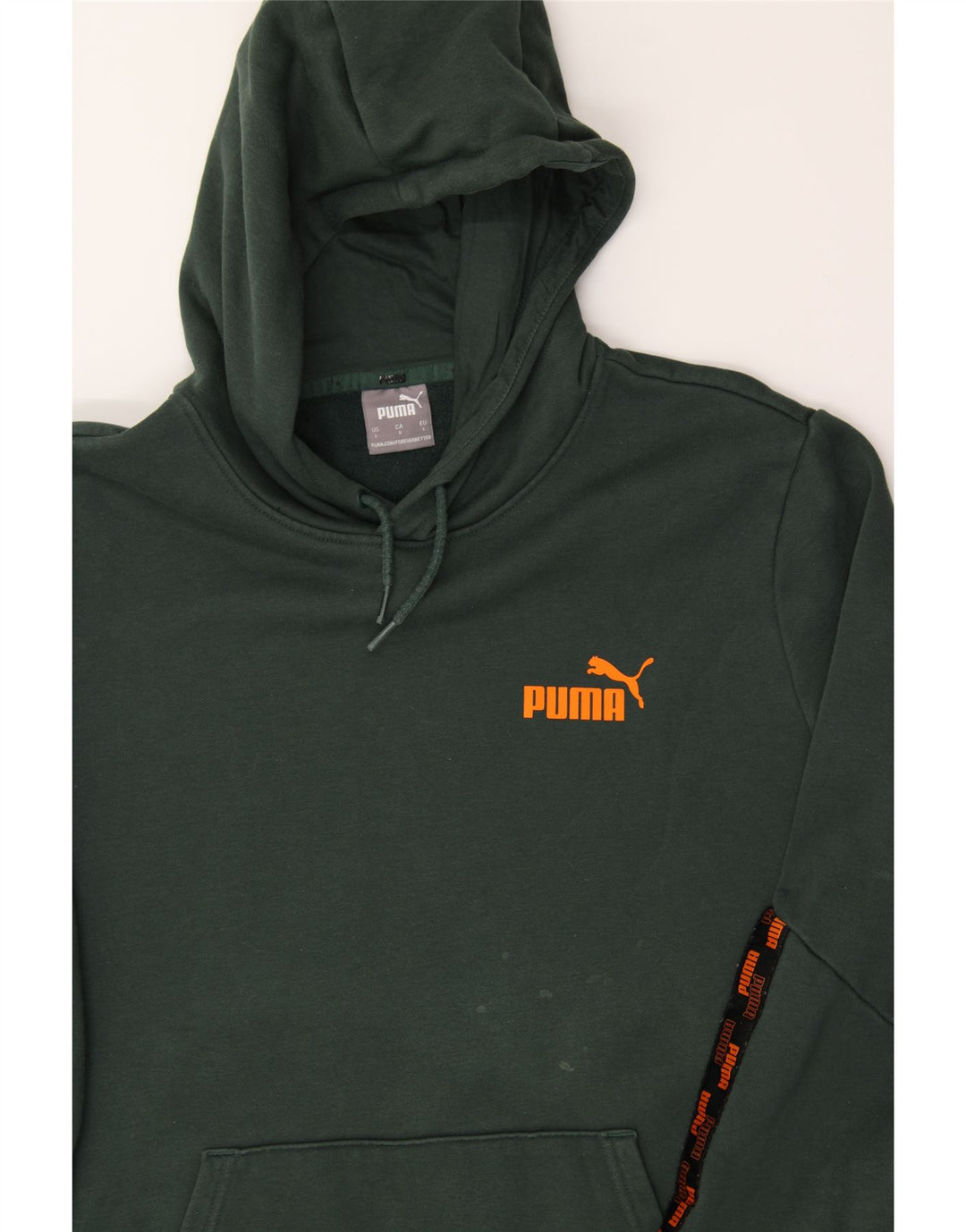 PUMA Mens Hoodie Jumper Large Green Vintage Puma and Second-Hand Puma from Messina Hembry 