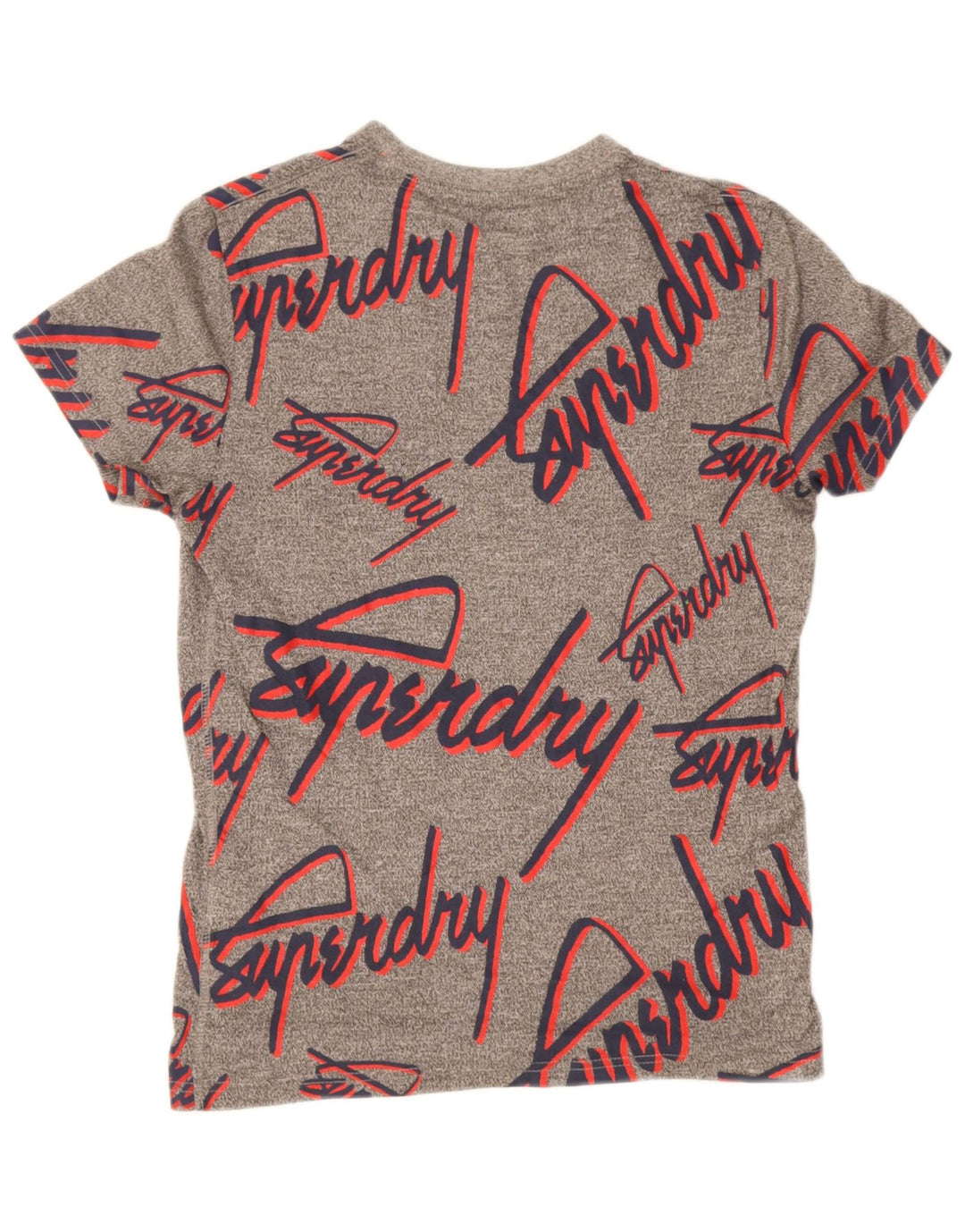 Superdry Grafisk T-shirt-top til mænd, lille grå flækket bomuld
