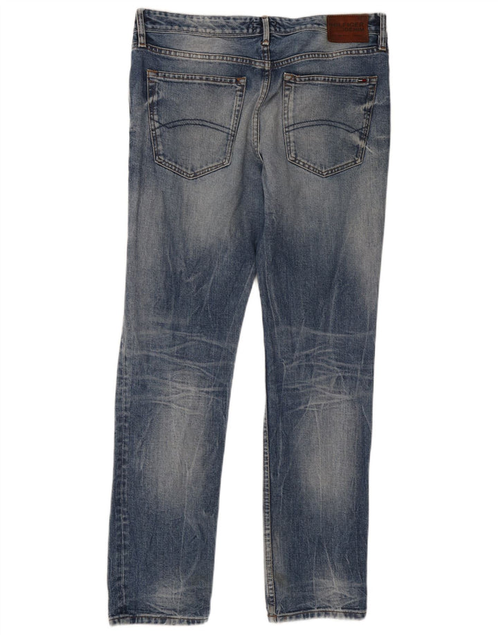 Tommy Hilfiger Herre Slim Jeans W34 L32 Blå Bomuld