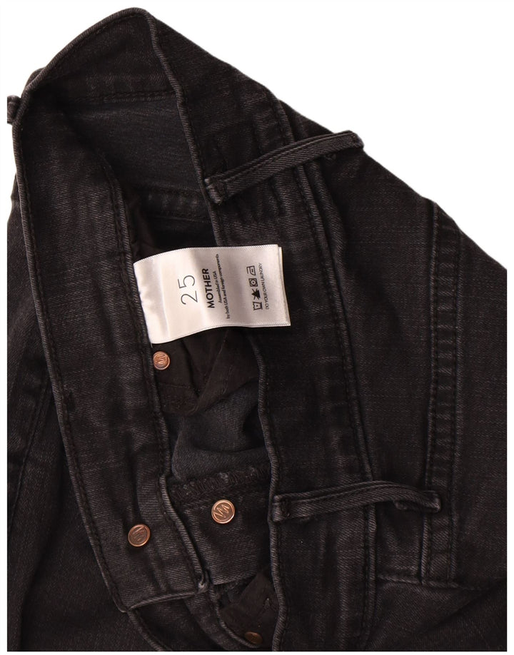 Mor Dame Slim Jeans W25 L27 Sort Bomuld