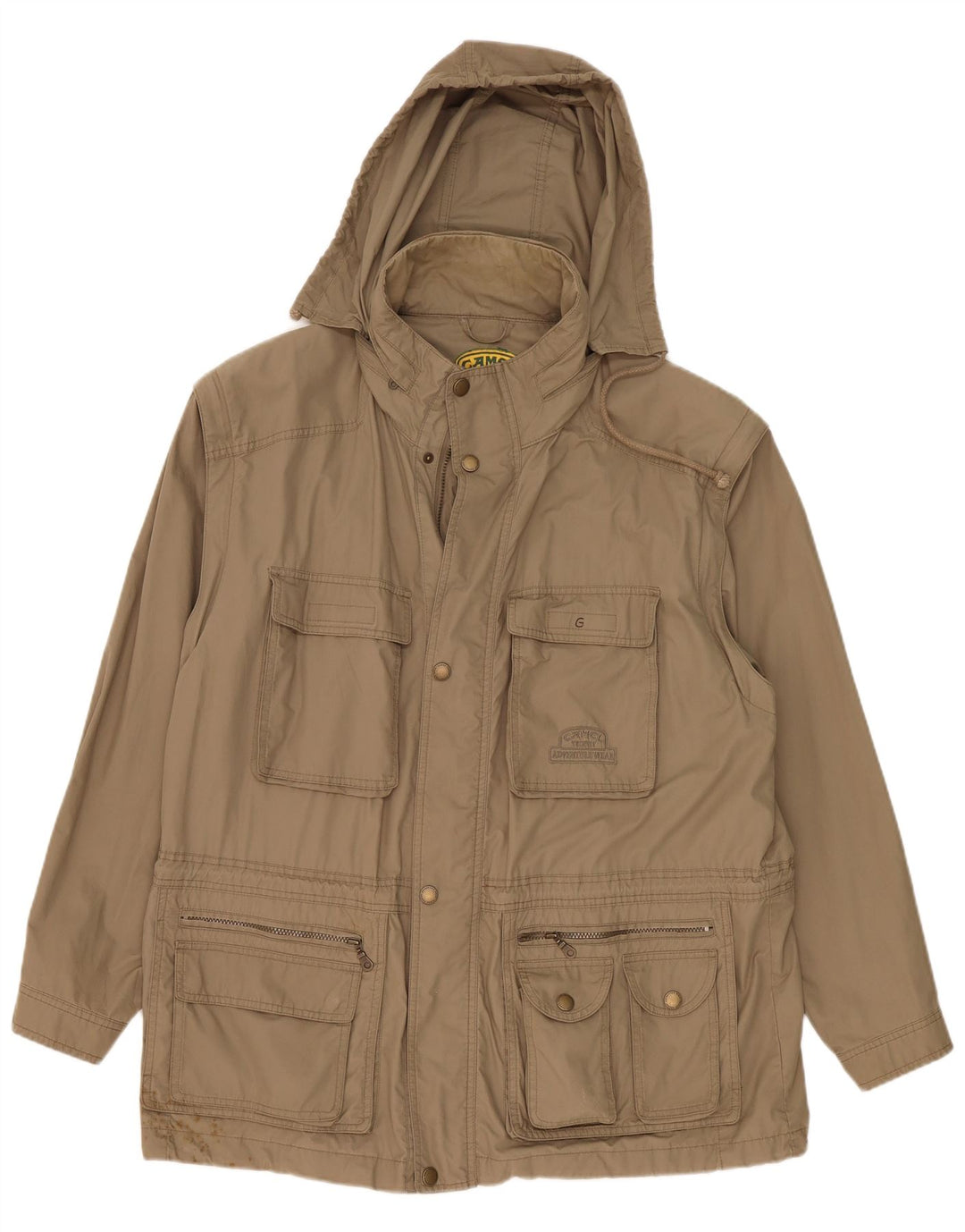 Camel Active Herre Hooded Utility Jacket IT 55 2XL Khaki Cotton