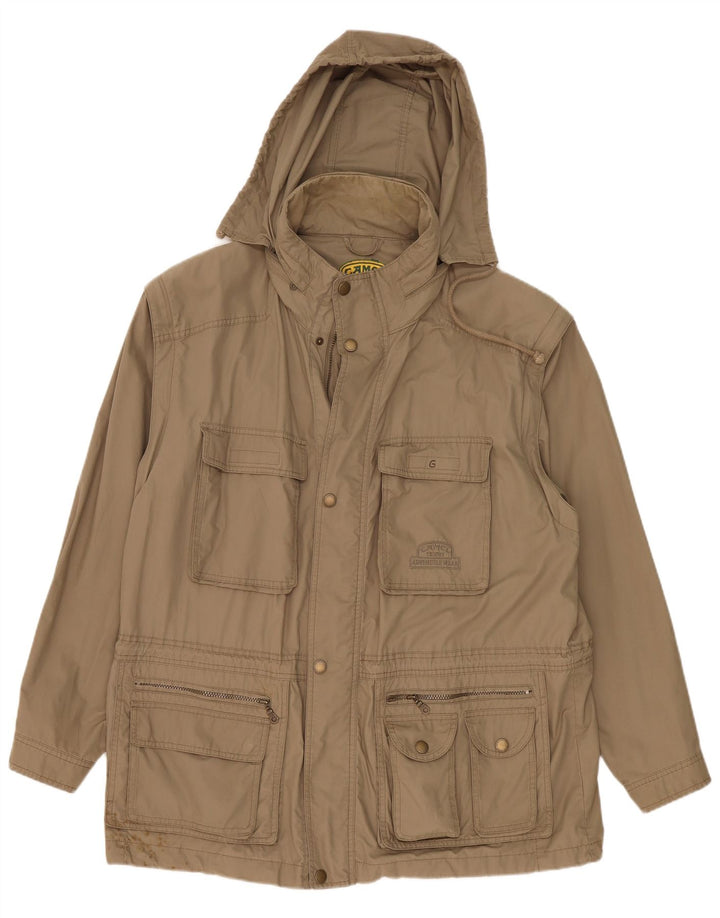 Camel Active Herre Hooded Utility Jacket IT 55 2XL Khaki Cotton