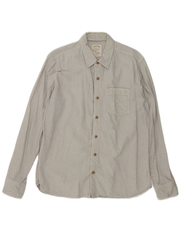 Fat Face Herreskjorte Medium White Pinstripe Bomuld