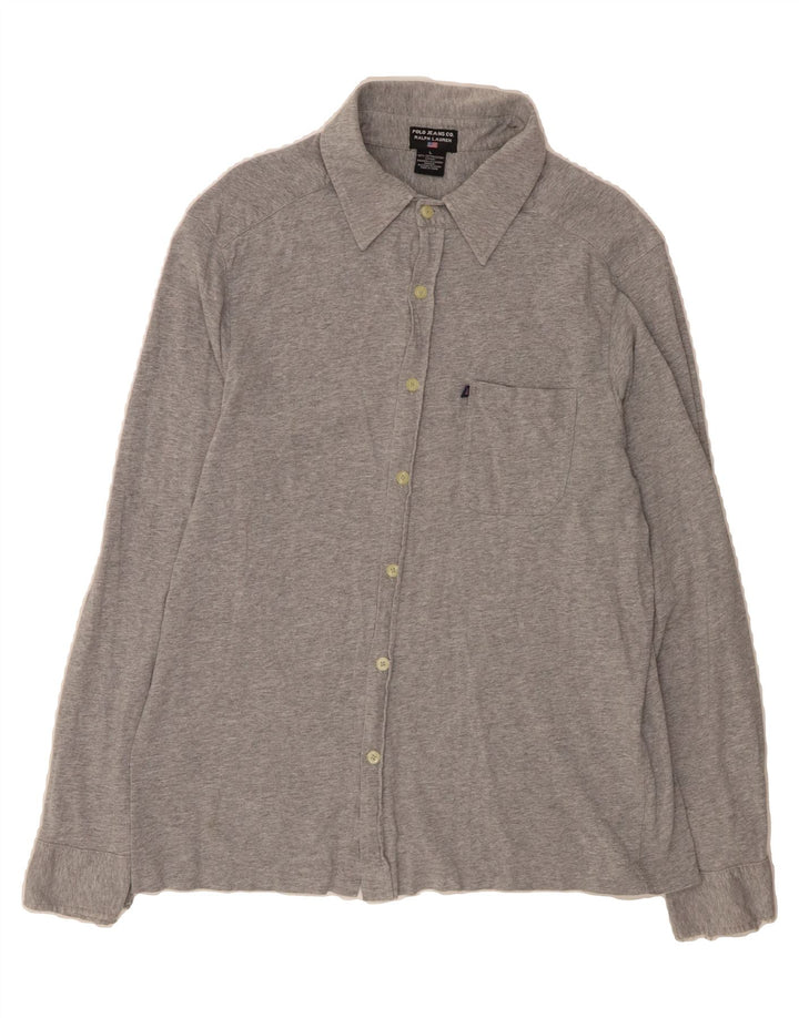 POLO RALPH LAUREN Mens Shirt Large Grey Cotton Vintage Polo Ralph Lauren and Second-Hand Polo Ralph Lauren from Messina Hembry 
