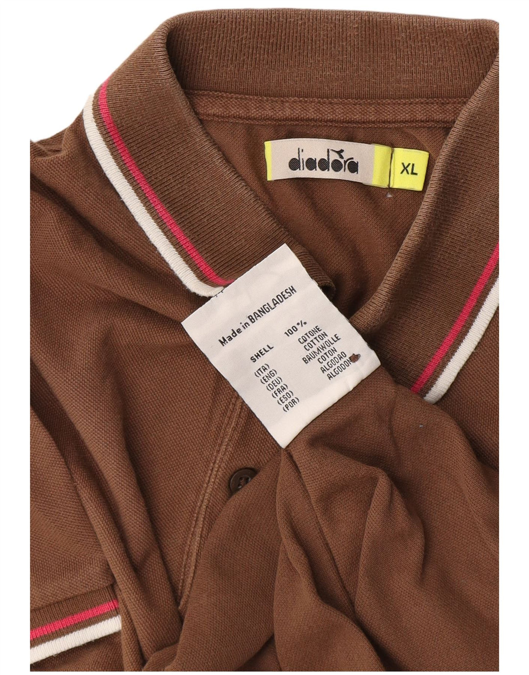 Diadora herre poloshirt XL brun bomuld