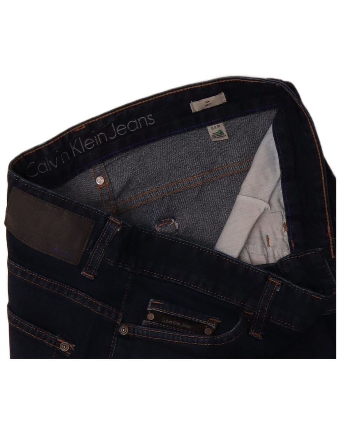 CALVIN KLEIN Straight jeans til mænd W31 L27 Marineblå bomuld