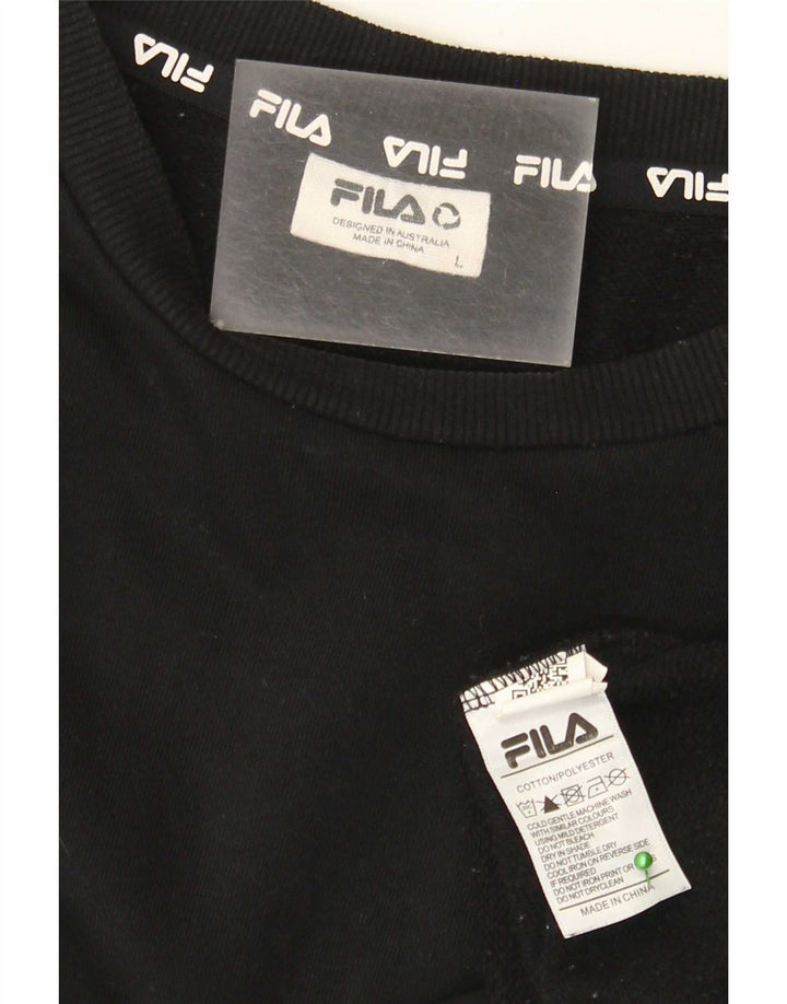 Fila Herre Sweatshirt Jumper Stor Sort Bomuld