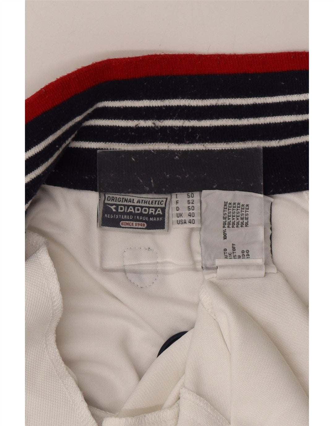 Diadora Herre Bomber Jacket UK 40 Large White Polyester