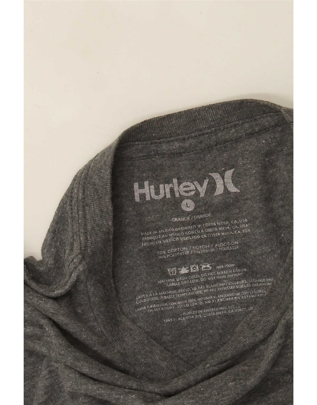Hurley Herre Grafisk Top Langærmet Stor Grå Flecked Bomuld
