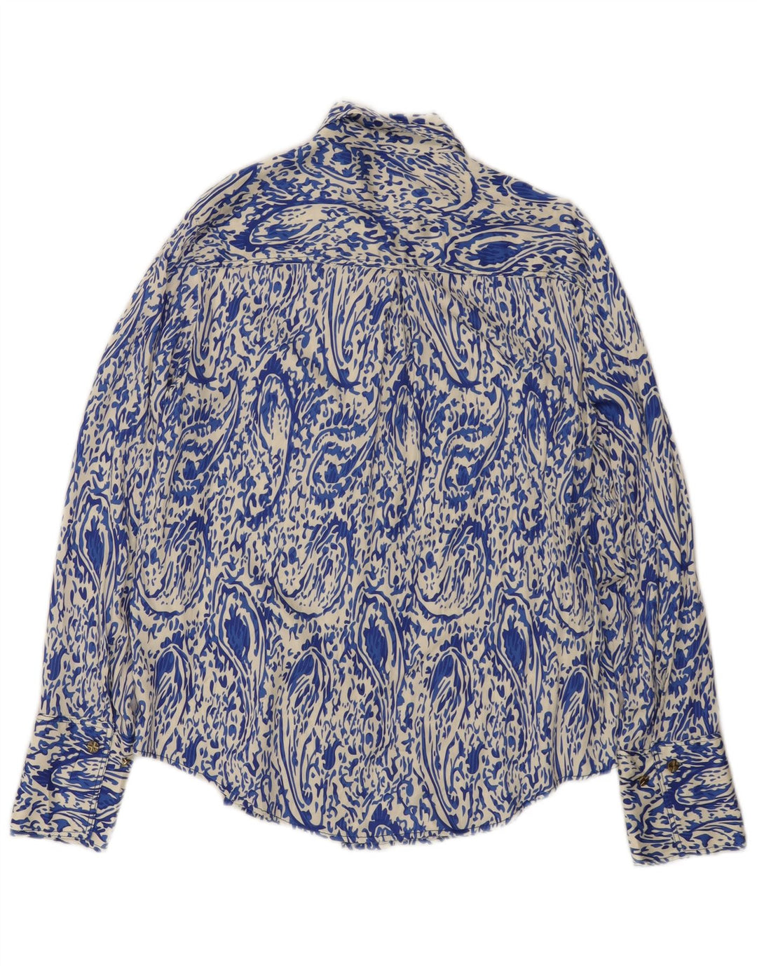 Zara Womens Loose Fit Shirt UK 10 Small Blue Paisley