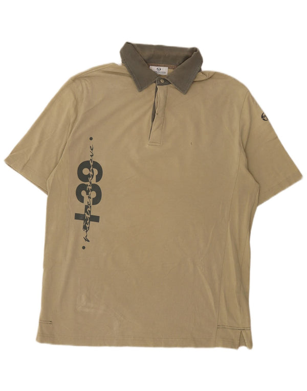 Sergio Tacchini Herre Grafisk Rugby Polo Shirt XL Khaki Bomuld