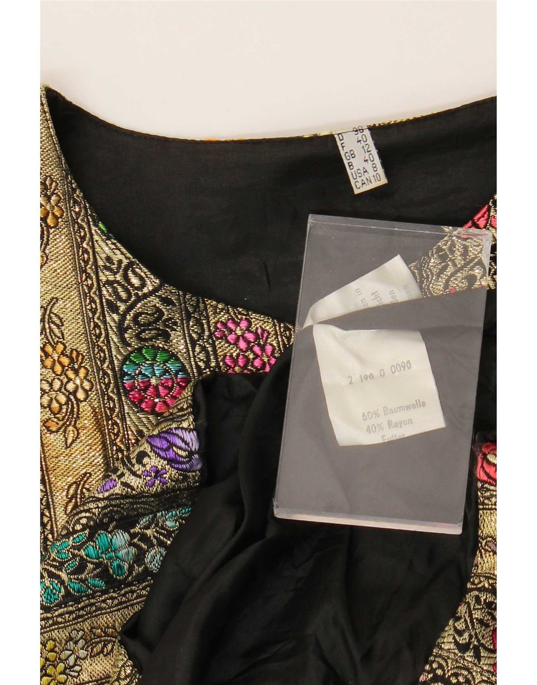 Vintage Dame 5 Button Blazer Jacket UK 12 Medium Multicolored Floral