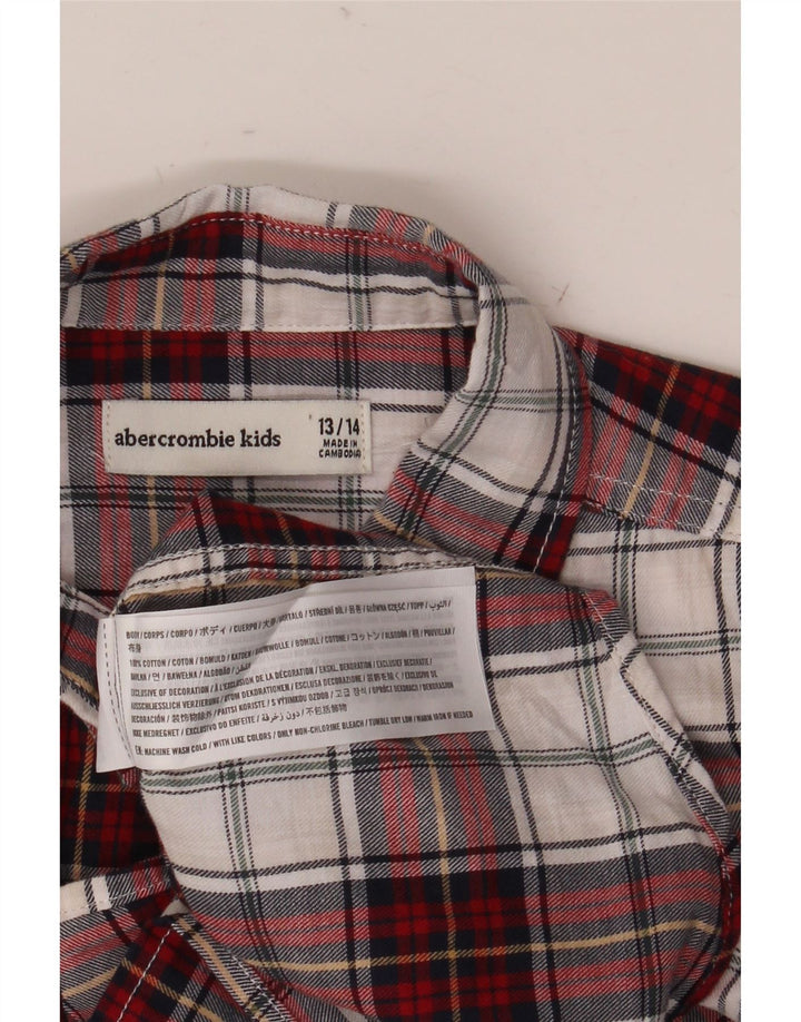 Abercrombie & Fitch drenge flannel skjorte 13-14 år rød ternet bomuld