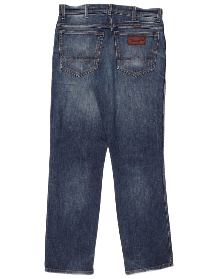 Wrangler Straight Jeans til mænd W33 L32 blå bomuld