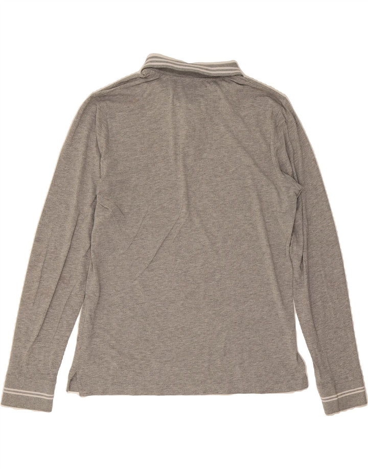 ZARA Mens Long Sleeve Polo Shirt Large Grey Cotton Vintage Zara and Second-Hand Zara from Messina Hembry 