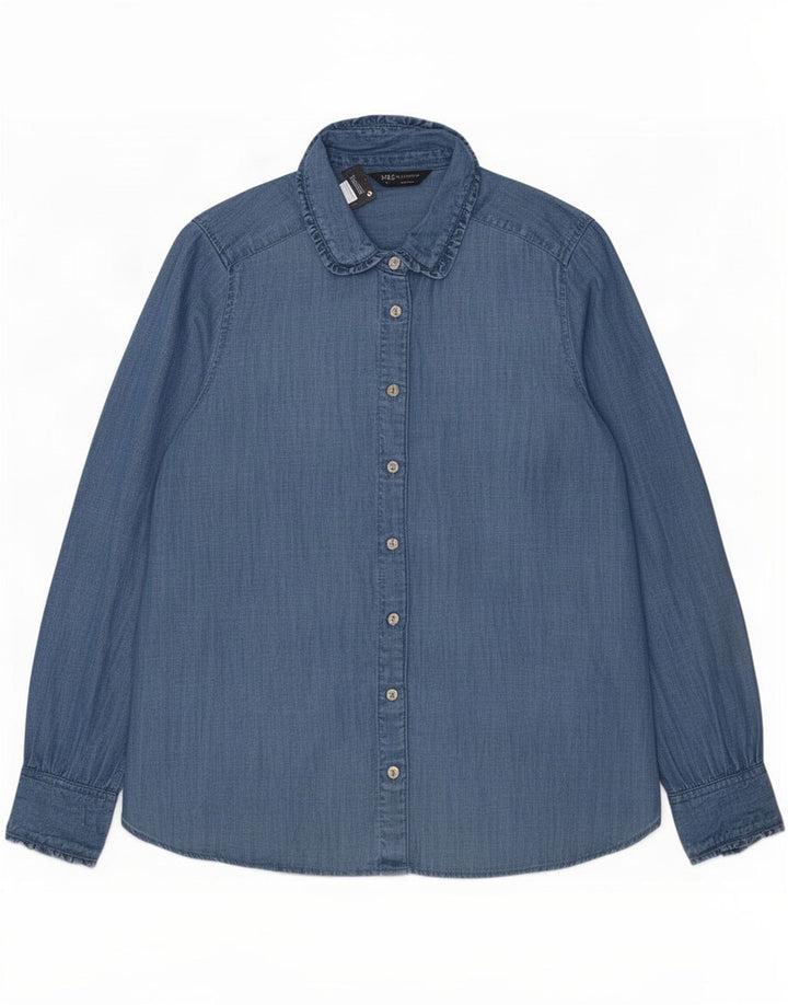 Marks & Spencer Dame Denim Shirt UK 16 Large Blue Lyocell