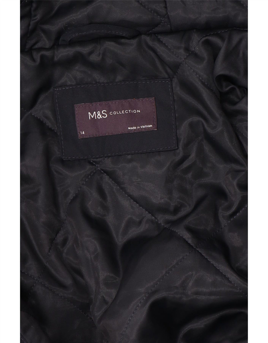 Marks & Spencer Dame Hooded Windbreaker Coat UK 14 Medium Navy Blue