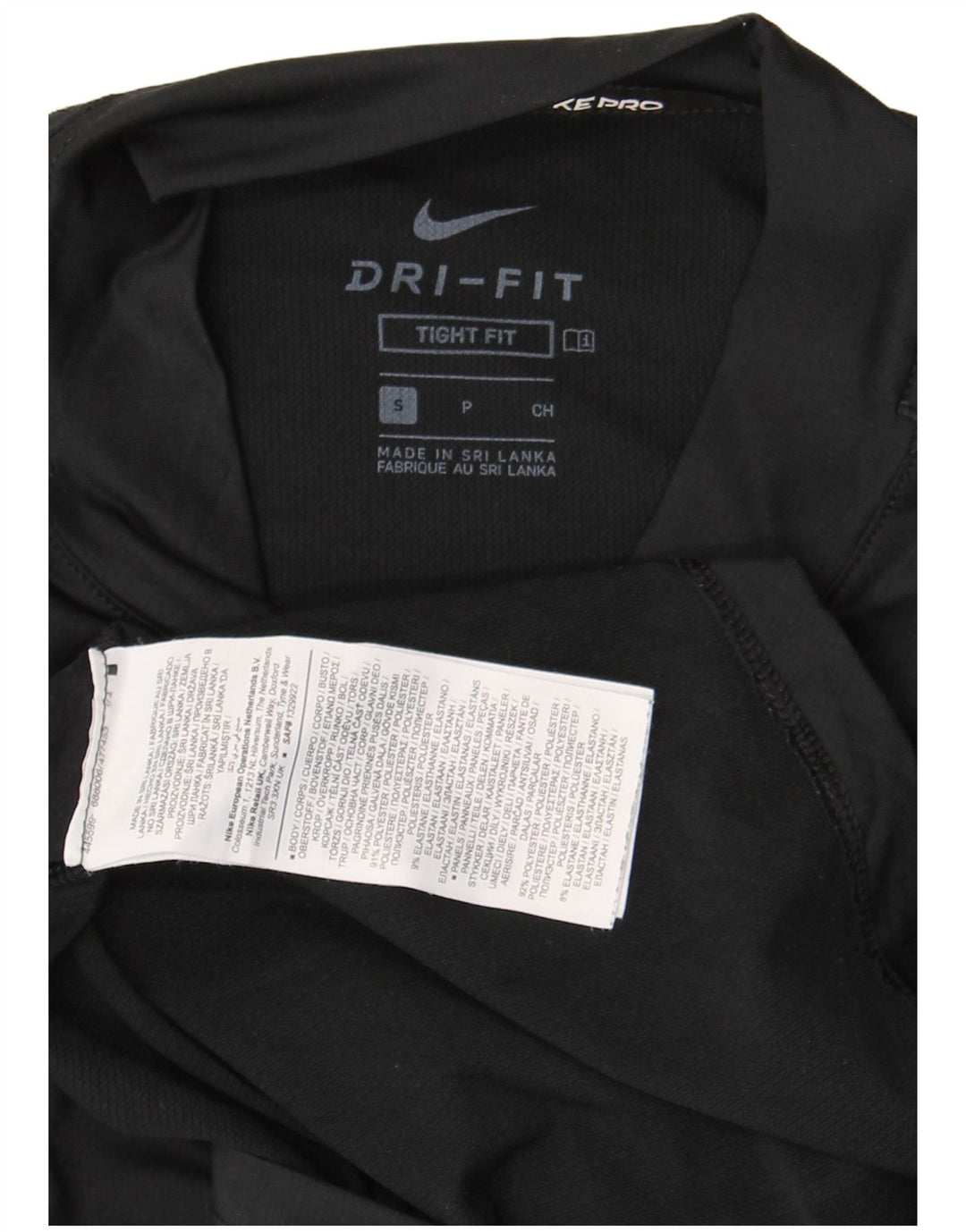 Nike Herre Tight Fit Top Langærmet Lille Sort Polyester