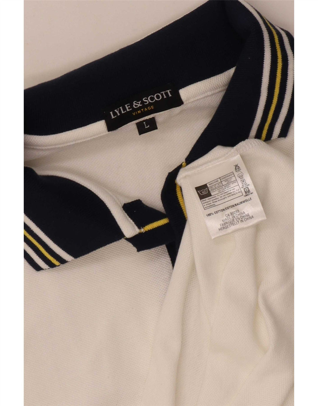 Lyle & Scott Herre poloshirt Stor hvid Colourblock Bomuld