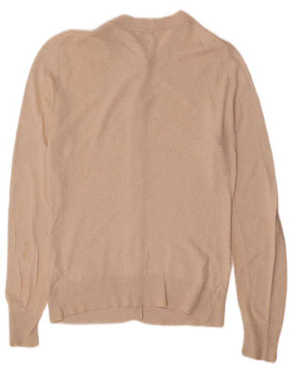 Massimo Dutti Dame Cardigan Sweater UK 12 Medium Beige Silke