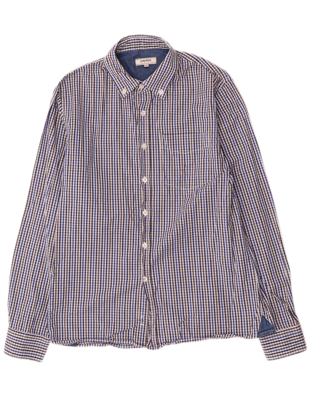 Geox Herre Respira skjorte Medium Blue Gingham
