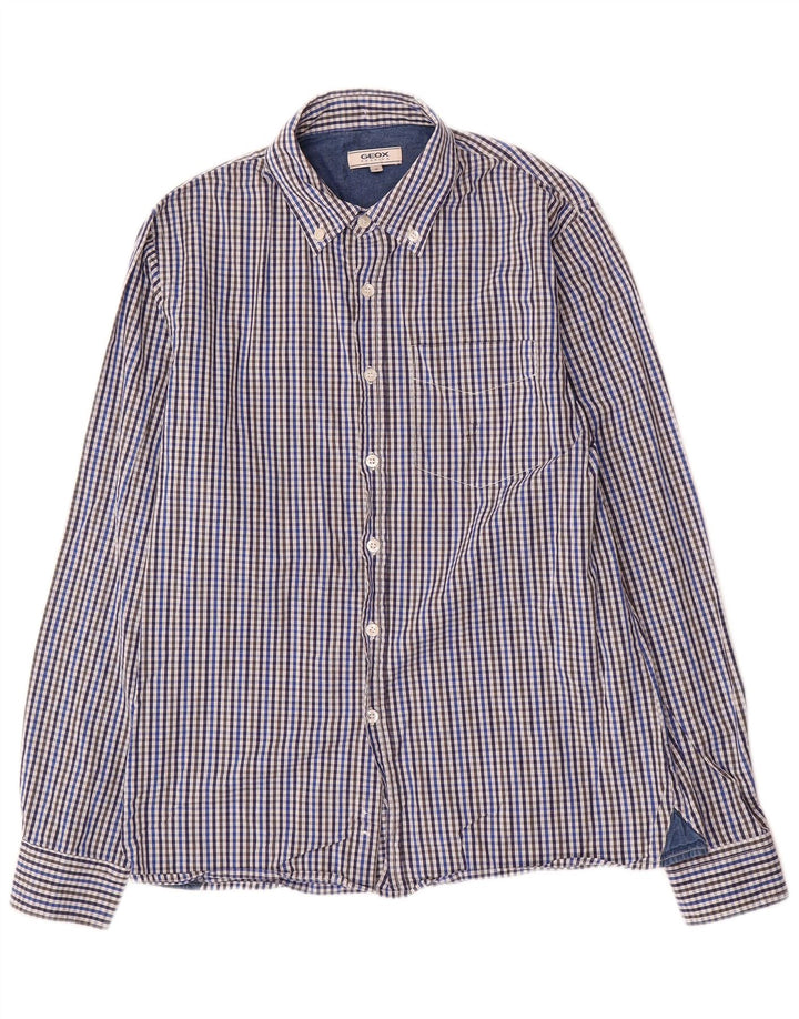Geox Herre Respira skjorte Medium Blue Gingham