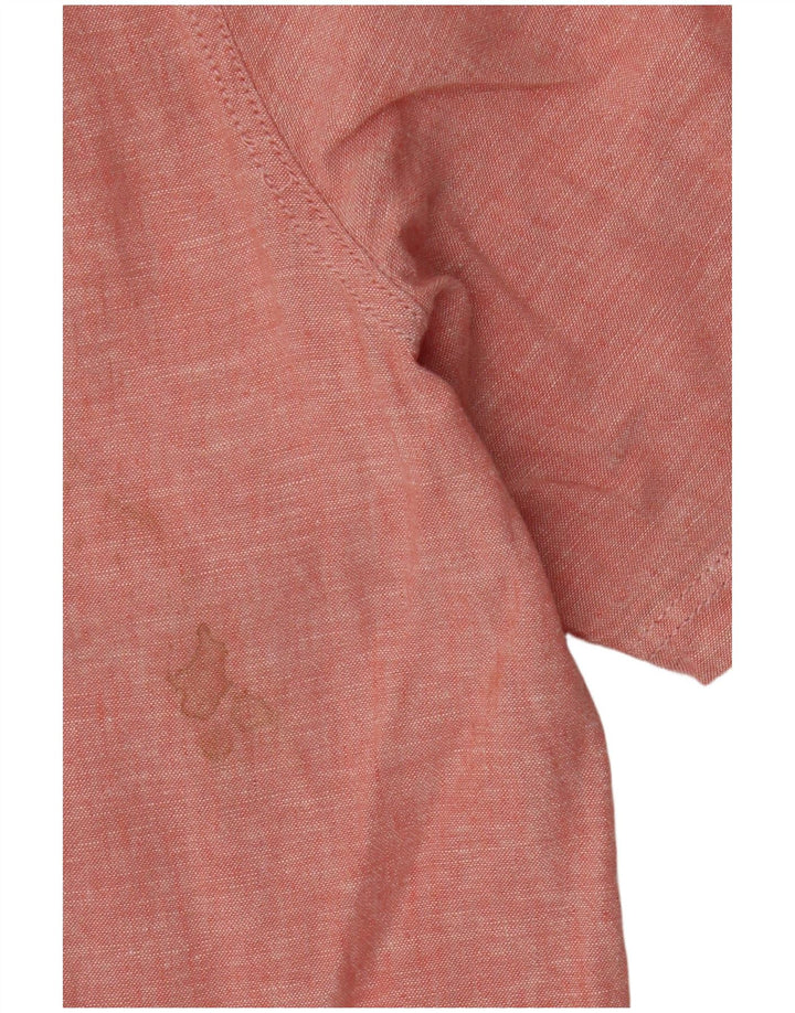 FAT FACE Kortærmet herreskjorte 2XL Pink Linen